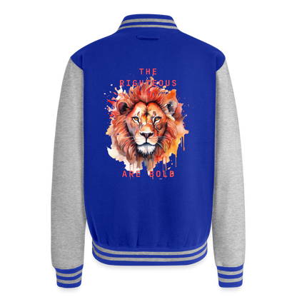Bold Lion -  Letterman Jacket - royal/heather grey