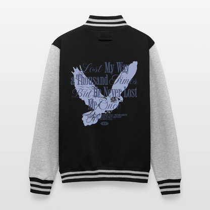 God is with Us - Letterman Jacket - black/heather grey