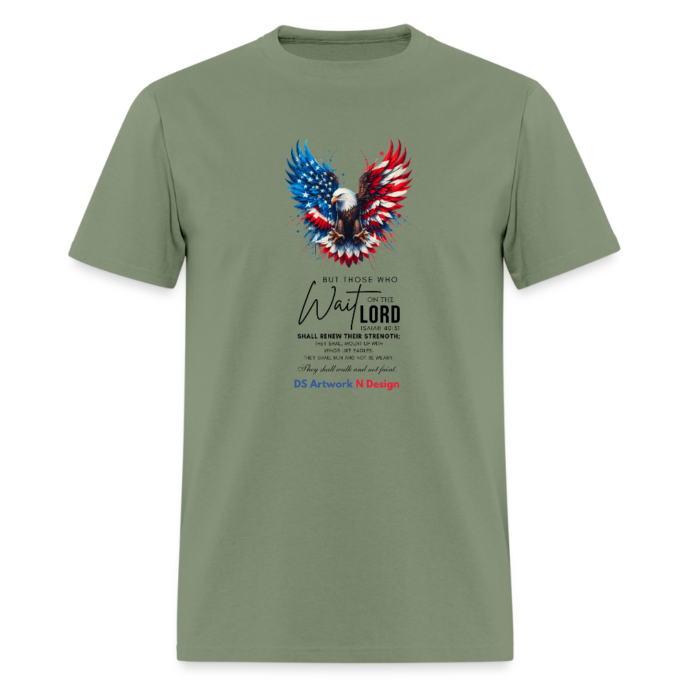 Mount on Eagles wings -Men's  T-Shirt - military green