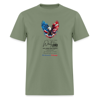 Mount on Eagles wings -Men's  T-Shirt - military green