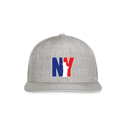 NY - Snapback Baseball Cap - heather gray