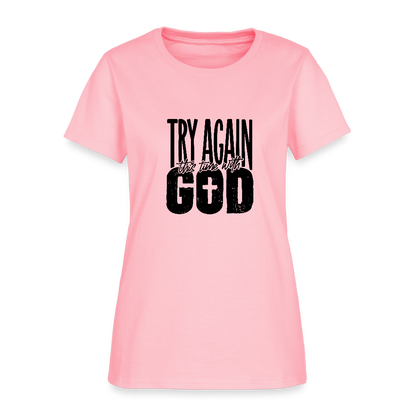Try Again -Women's Short Sleeve T-Shirt - pink