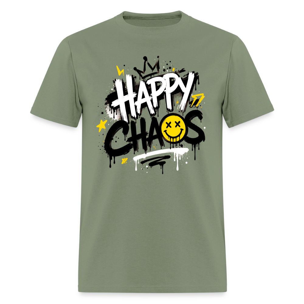 Happy Chaos - Graffiti Men's T-Shirt - military green