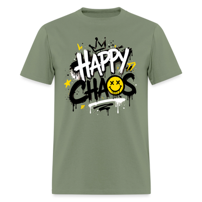 Happy Chaos - Graffiti Men's T-Shirt - military green