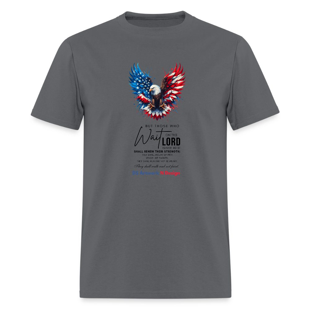 Mount on Eagles wings -Men's  T-Shirt - charcoal