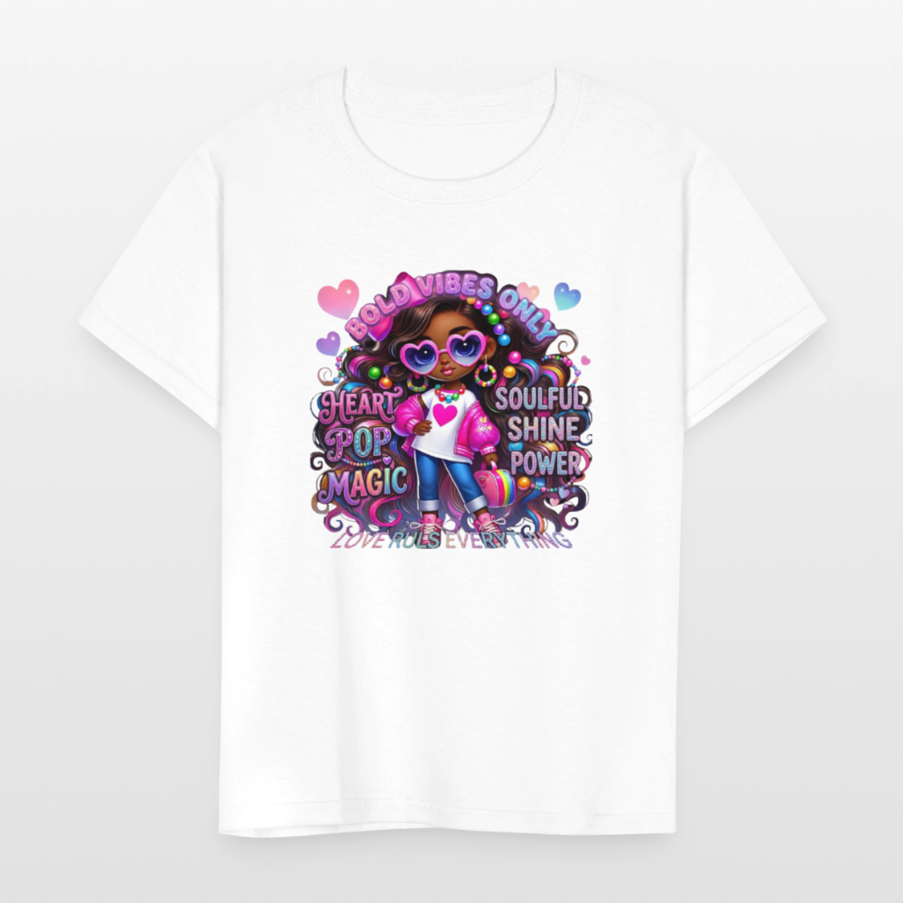 Black Girl Power - Bold Vibes Only Kids' T-Shirt - white