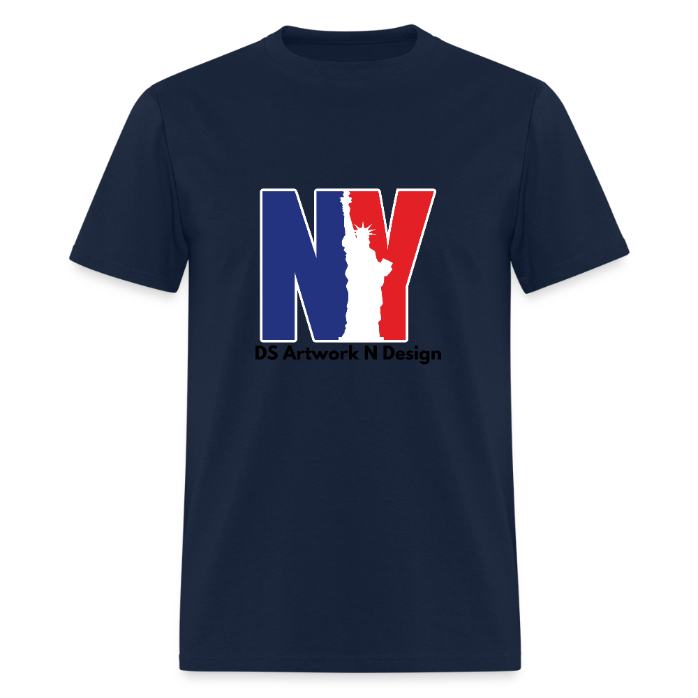 NY - Blue and Red Tee - navy