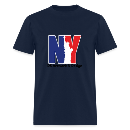 NY - Blue and Red Tee - navy