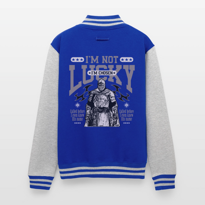 Chosen One - Letterman Jacket - royal/heather grey