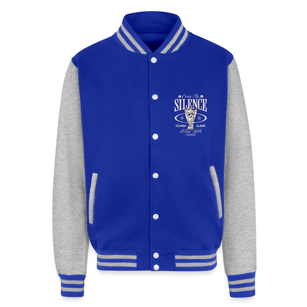 God Speaks - Letterman  Jacket - royal/heather grey