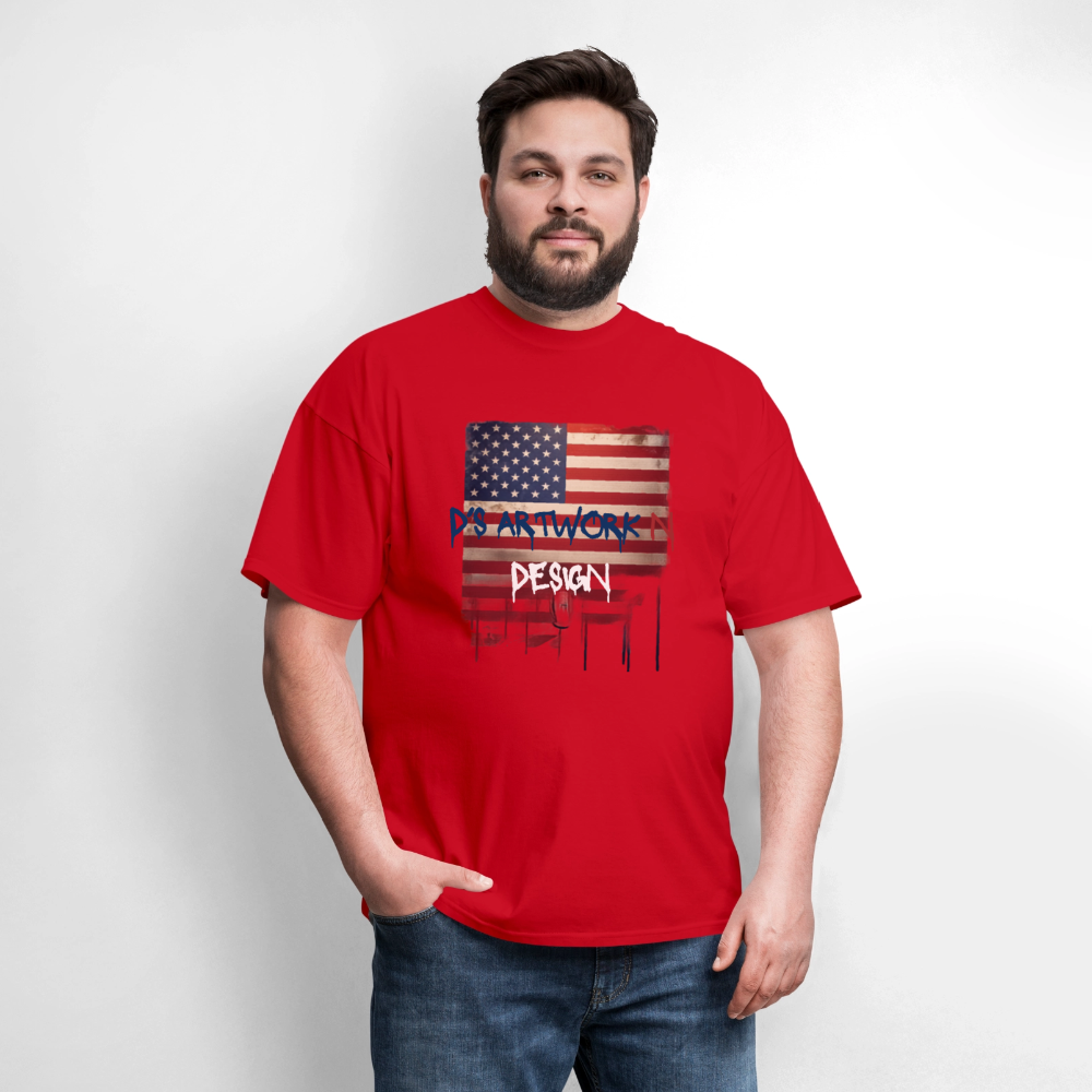 USA Drip Flag - Men's T-Shirt - red