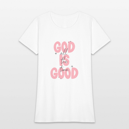 God is Good - Bold Pink -Women's Short Sleeve T-Shirt - white