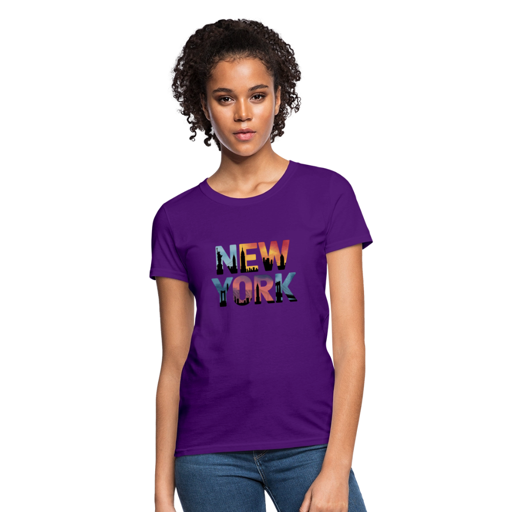 New York Color background - Women's T-Shirt - purple