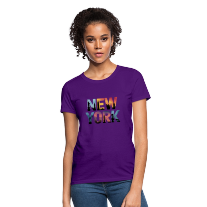 New York Color background - Women's T-Shirt - purple