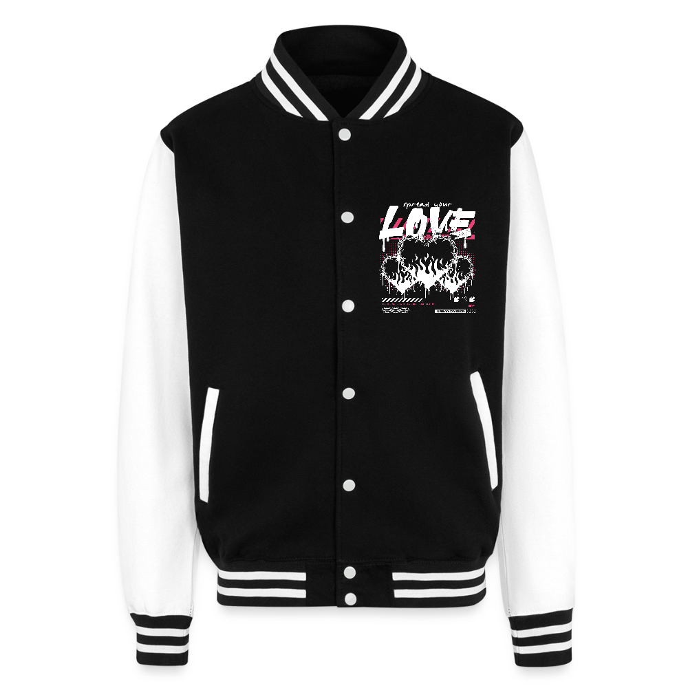 Heart of Fire - Letterman Jacket - black/white