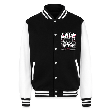 Heart of Fire - Letterman Jacket - black/white