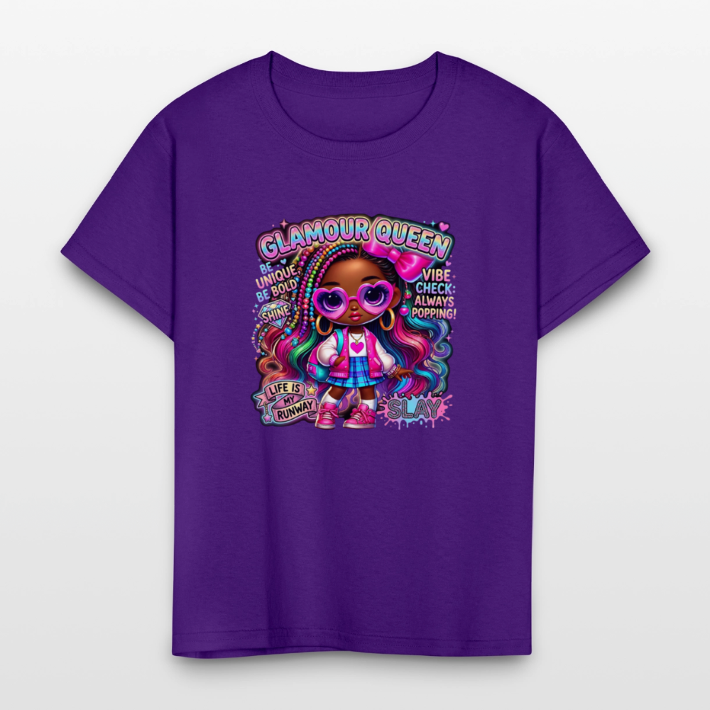 Black Girl Power - Glamour Queen Kids' T-Shirt - purple