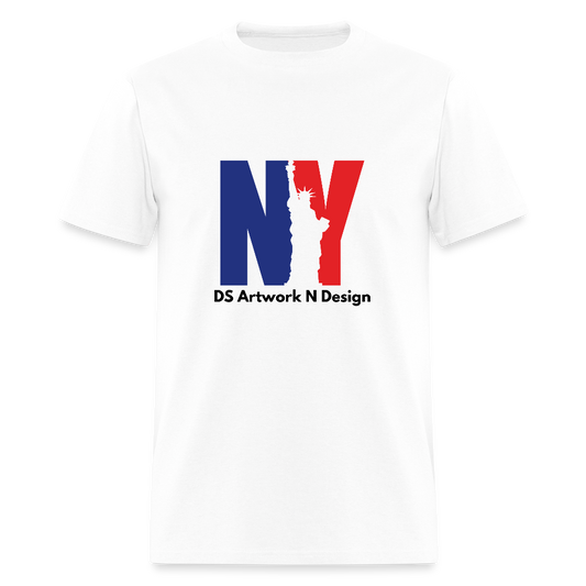 NY - Blue and Red Tee - white