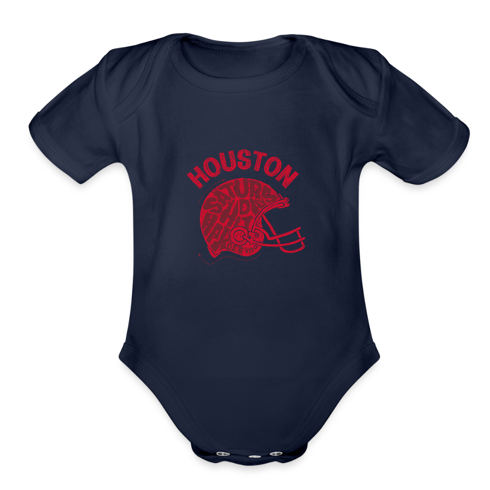 Houston Football -  Short Sleeve Baby Bodysuit - dark navy
