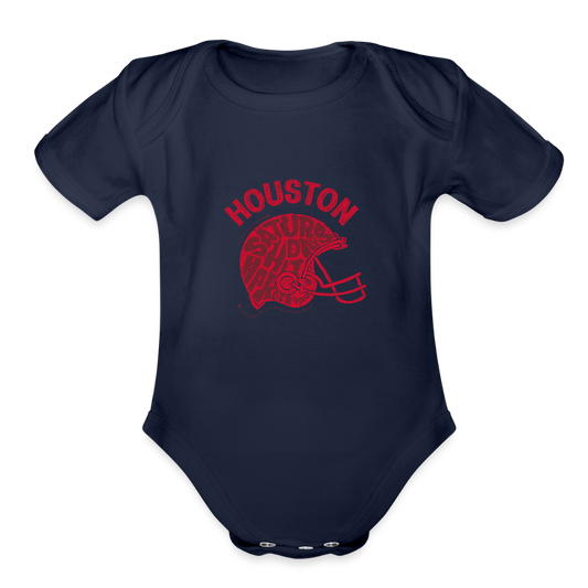 Houston Football -  Short Sleeve Baby Bodysuit - dark navy