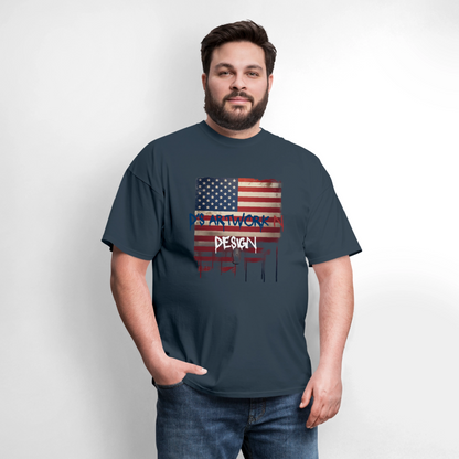 USA Drip Flag - Men's T-Shirt -  blue dusk