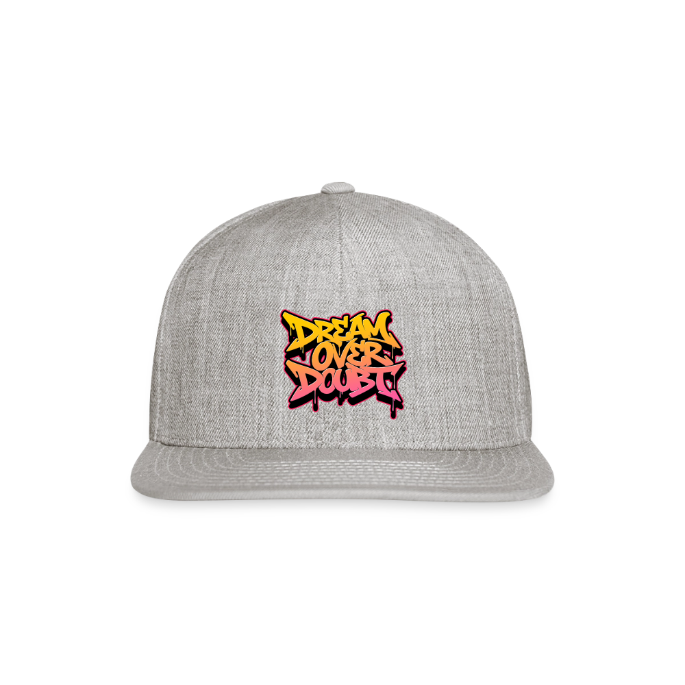 Dream Over Doubt - Graffiti Snapback Baseball Cap - heather gray