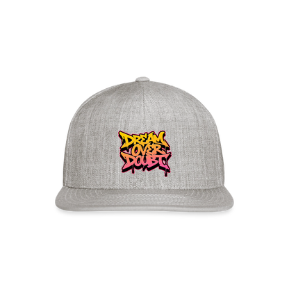 Dream Over Doubt - Graffiti Snapback Baseball Cap - heather gray