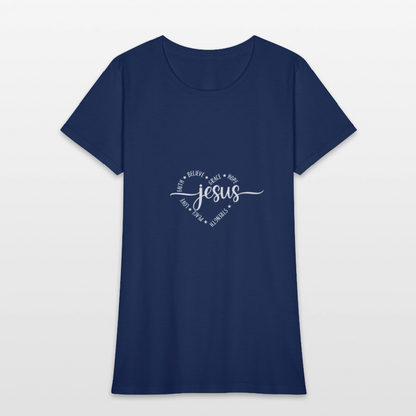 Jesus Heart - Women's T-Shirt -  blue dusk