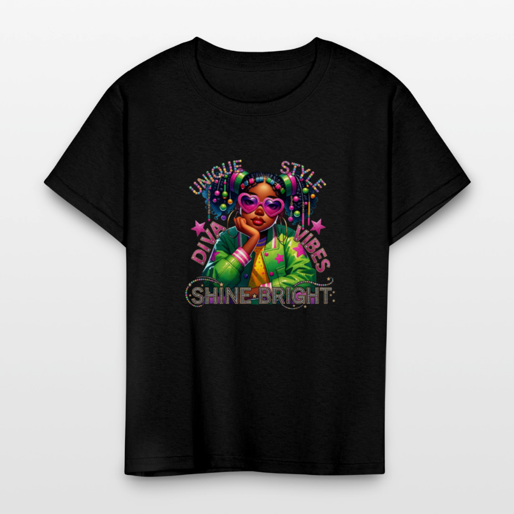 Black Girl Power - Diva Style Kids' T-Shirt - black