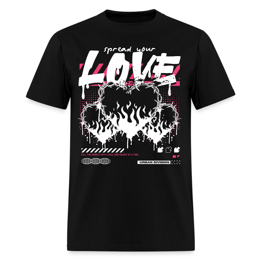 Heart on fire - Men's T-Shirt - black