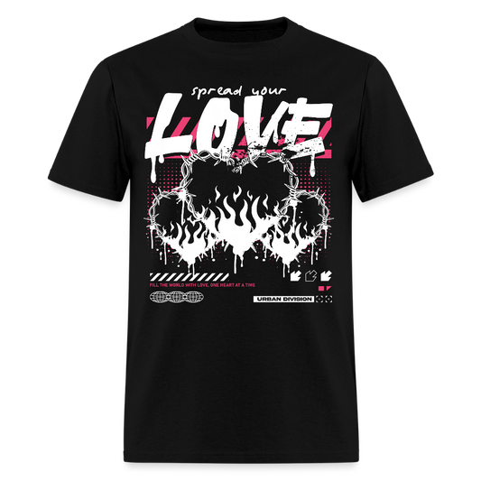 Heart on fire - Men's T-Shirt - black