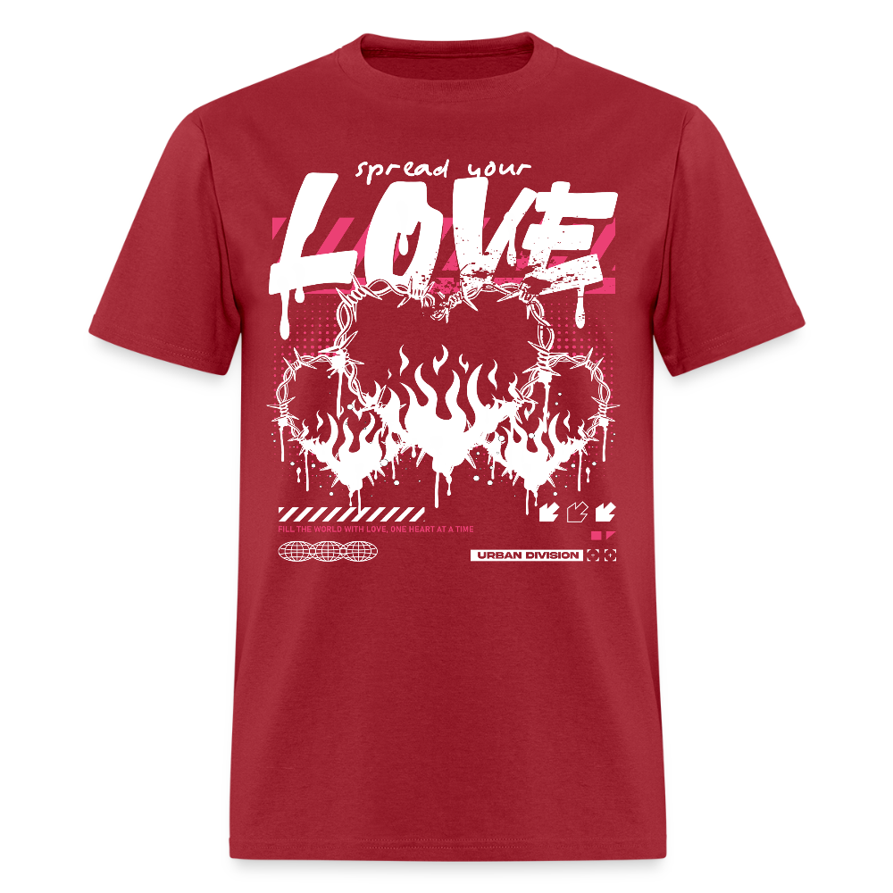 Heart on fire - Men's T-Shirt - dark red