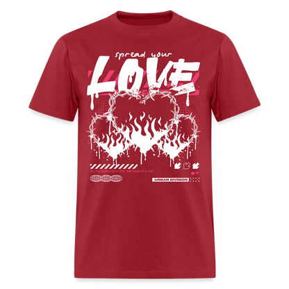 Heart on fire - Men's T-Shirt - dark red