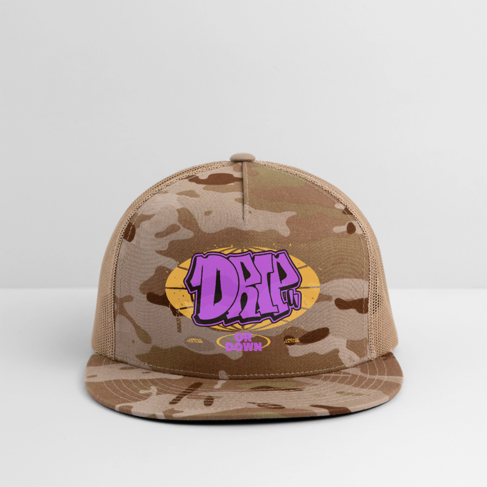 Drip - Graffiti Trucker Hat - MultiCam\tan