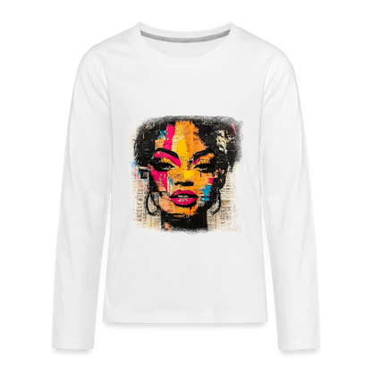 Pop Culture Woman 2 - Kids'  Long Sleeve T-Shirt - white