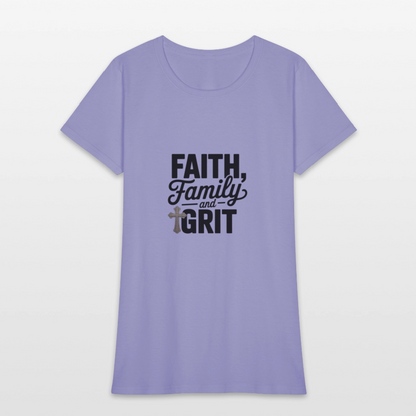 Faith and Family - Women's T-Shirt - lavender