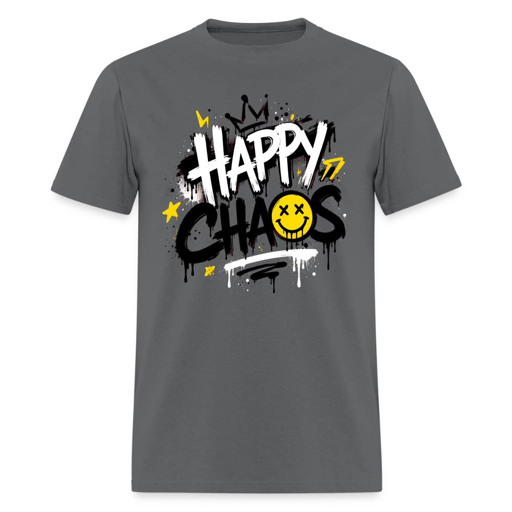 Happy Chaos - Graffiti Men's T-Shirt - charcoal