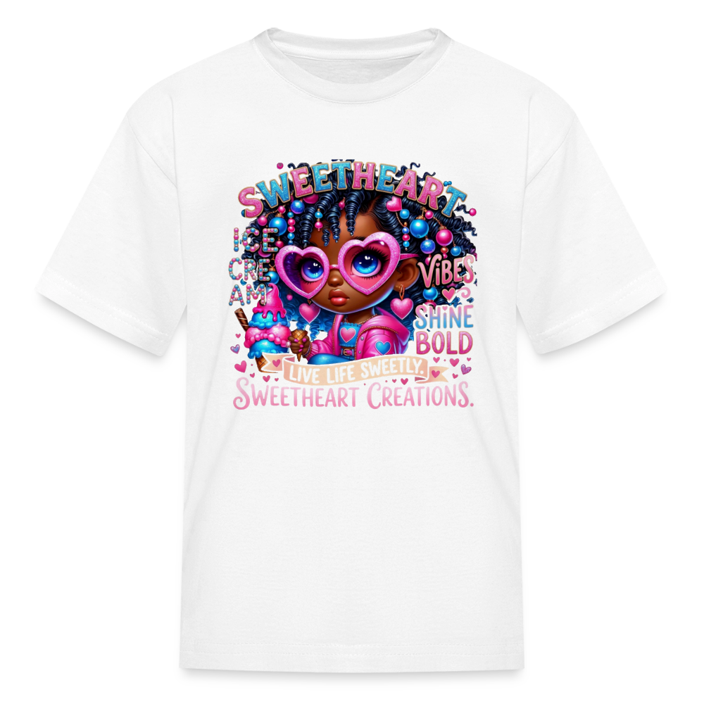 Black Girl Power - Sweetheart Kids' T-Shirt - white