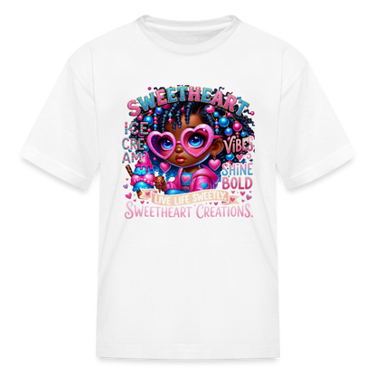 Black Girl Power - Sweetheart Kids' T-Shirt - white