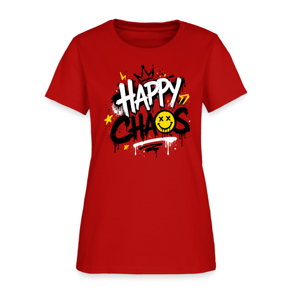 Happy Chaos - Graffiti Women's T-Shirt - red