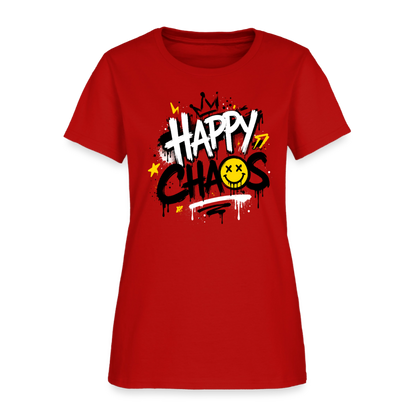 Happy Chaos - Graffiti Women's T-Shirt - red
