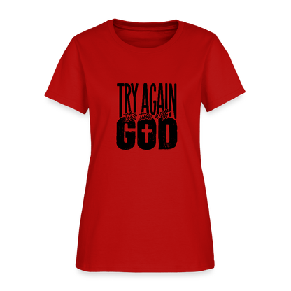 Try Again -Women's Short Sleeve T-Shirt - red