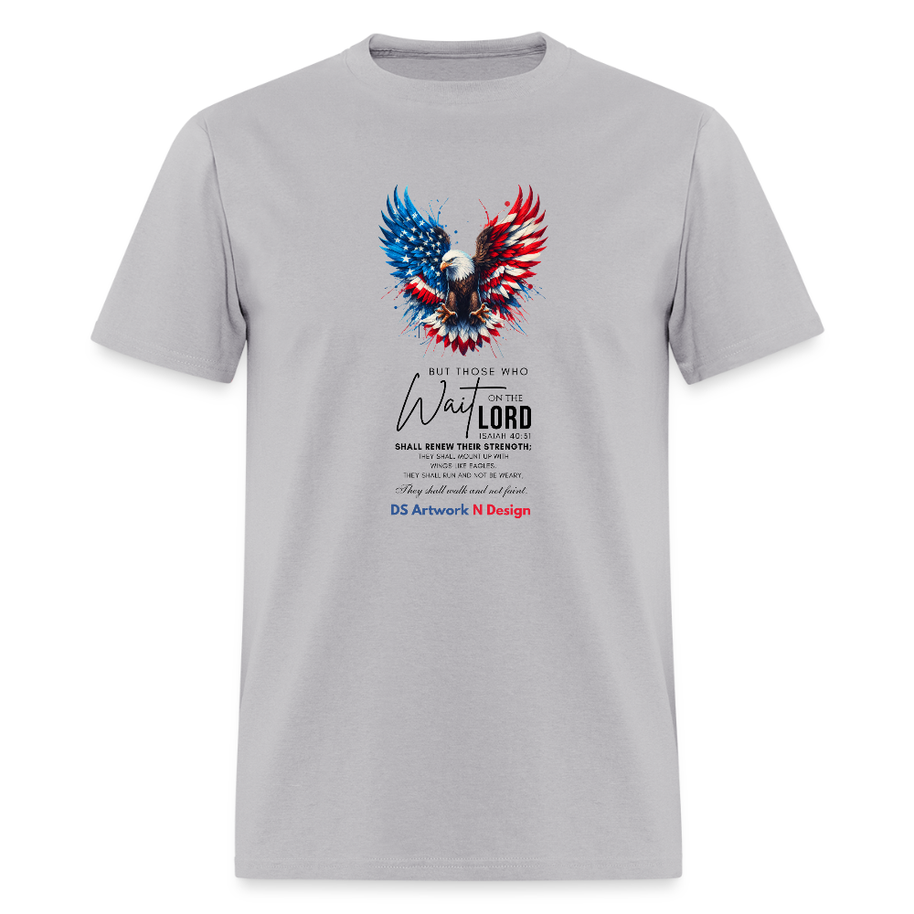 Mount on Eagles wings -Men's  T-Shirt - gravel 