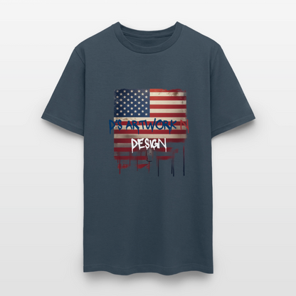 USA Drip Flag - Men's T-Shirt -  blue dusk