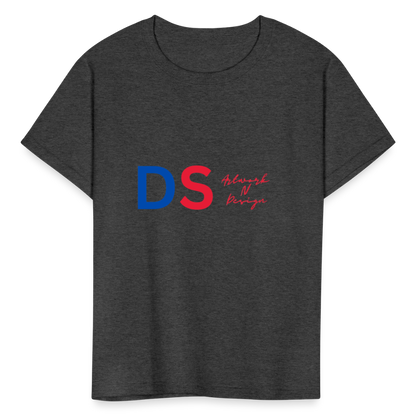 DS Artwork N Design - Kids' T-Shirt red and blue - heather black