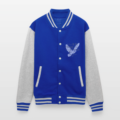 God is with Us - Letterman Jacket - royal/heather grey