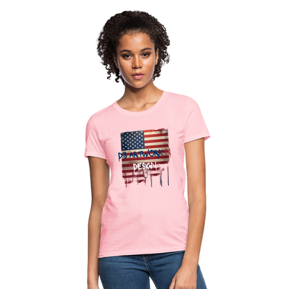 USA Flag Drip - Women's T-Shirt - pink