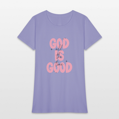 God is Good - Bold Pink -Women's Short Sleeve T-Shirt - lavender