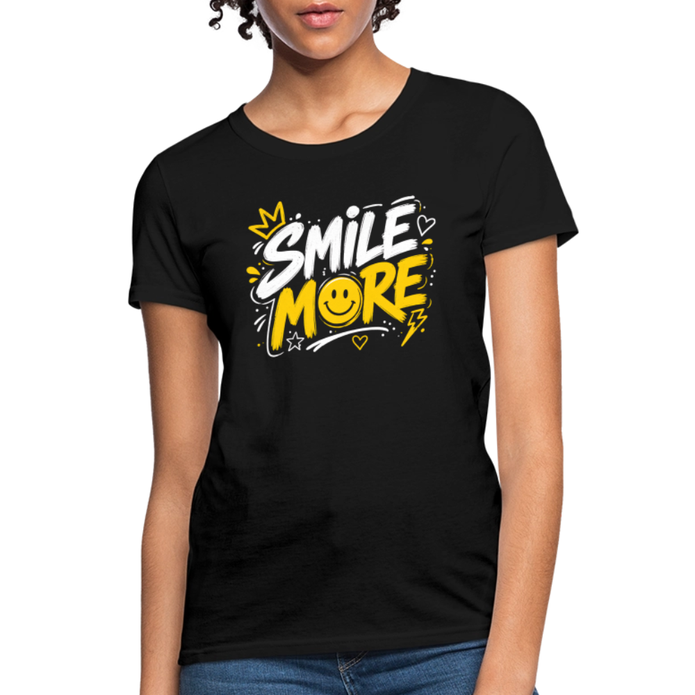 Smile More - Graffiti Women's T-Shirt - black