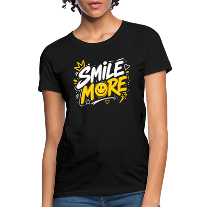 Smile More - Graffiti Women's T-Shirt - black